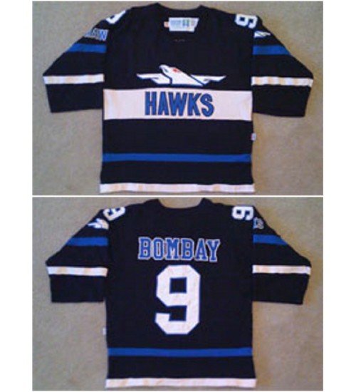 Custom Movie Worn The Mighty Ducks 1973 Hawks 9 Gordon Bombay Hockey Jersey